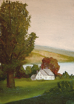 Landscape oil painting entitled 'Autumn On The Hudson Revisited' by John O'Keefe