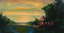 Landscape oil painting entitled 'Moment of Reflection' by John O'Keefe
