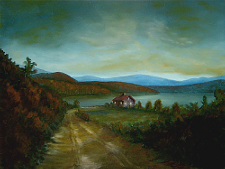 Landscape oil painting entitled 'Peaceful Connecticut Valley In Autumn' by John O'Keefe