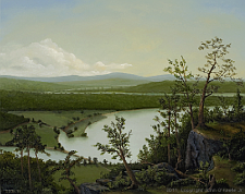 Landscape oil painting entitled 'River Through The Adirondacks' by John O'Keefe