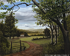 Landscape oil painting entitled 'Summer In The Valley' by John O'Keefe